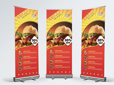 Creative Restaurant Roll-Up Banner Design