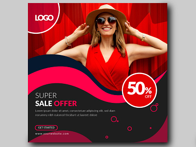 Creative Super Sale Offer Social Media Banner Ad Design