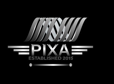 Pixa Metalic Silver Logo background design branding design gradient illustration logo logo design metal metalic metallic metallica minimal pixa village pixavillage silver