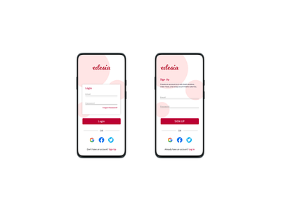 Edesia: Login & Sign Up login screen minimal mobile ui signup screen