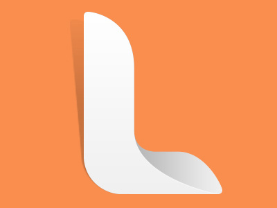 Logo Louis Landier l letter logo orange shadow