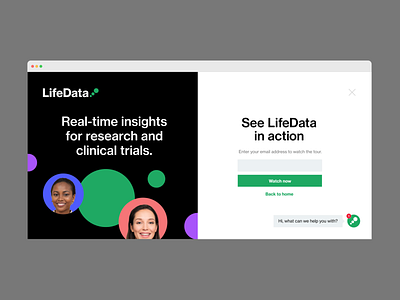 LifeData website - Split screen promo idea