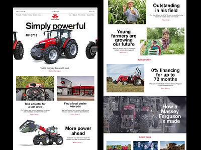 Massey Ferguson Homepage design homepage homepagedesign landingpage tractor typography website