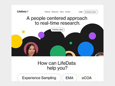 LifeData website idea circles colorful concept design homepage homepage design landingpage
