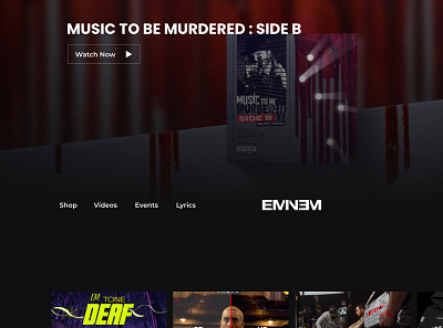 Eminem, Website Redesign adobe xd concept design illustration mock ups redesign texvax ui web design