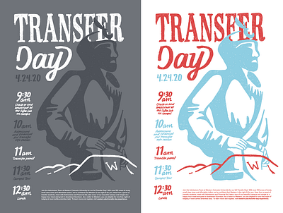 Transfer Day Posters design hand lettering illustration mountaineer mountains poster typography western
