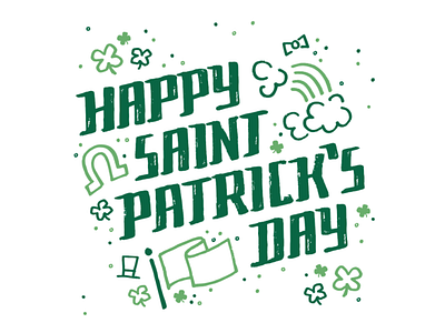 Happy St. Patrick's Day 1 clean clover design hand lettering illustration infographic irish luck st patricks day typography