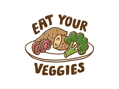 Eat Your Veggies design hand drawing hand lettering hand type illustration vegetables veggie