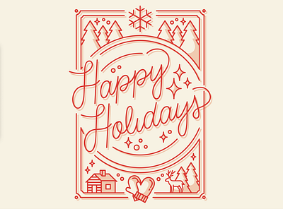 Happy Holidays! design hand lettering holiday holiday card illustration typography vector winter