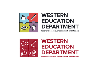 Western Education Department Logo design illustration logo typography vector