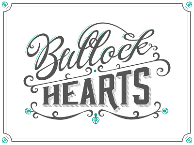 Bullock Hearts logo handlettering illustration lettering logo logotype typography