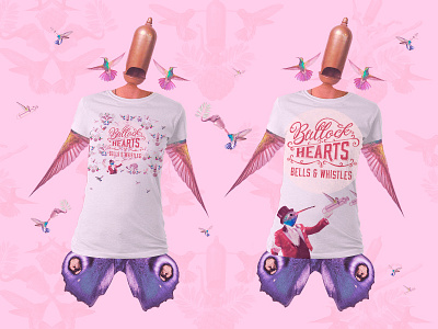 Bullock Hearts T-shirt animals collage design graphic design illustration pink t shirt tee weird