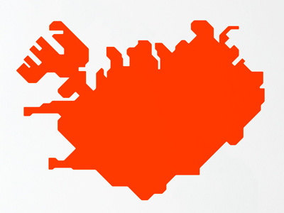 Iceland art graphic design iceland illustration map maps orange