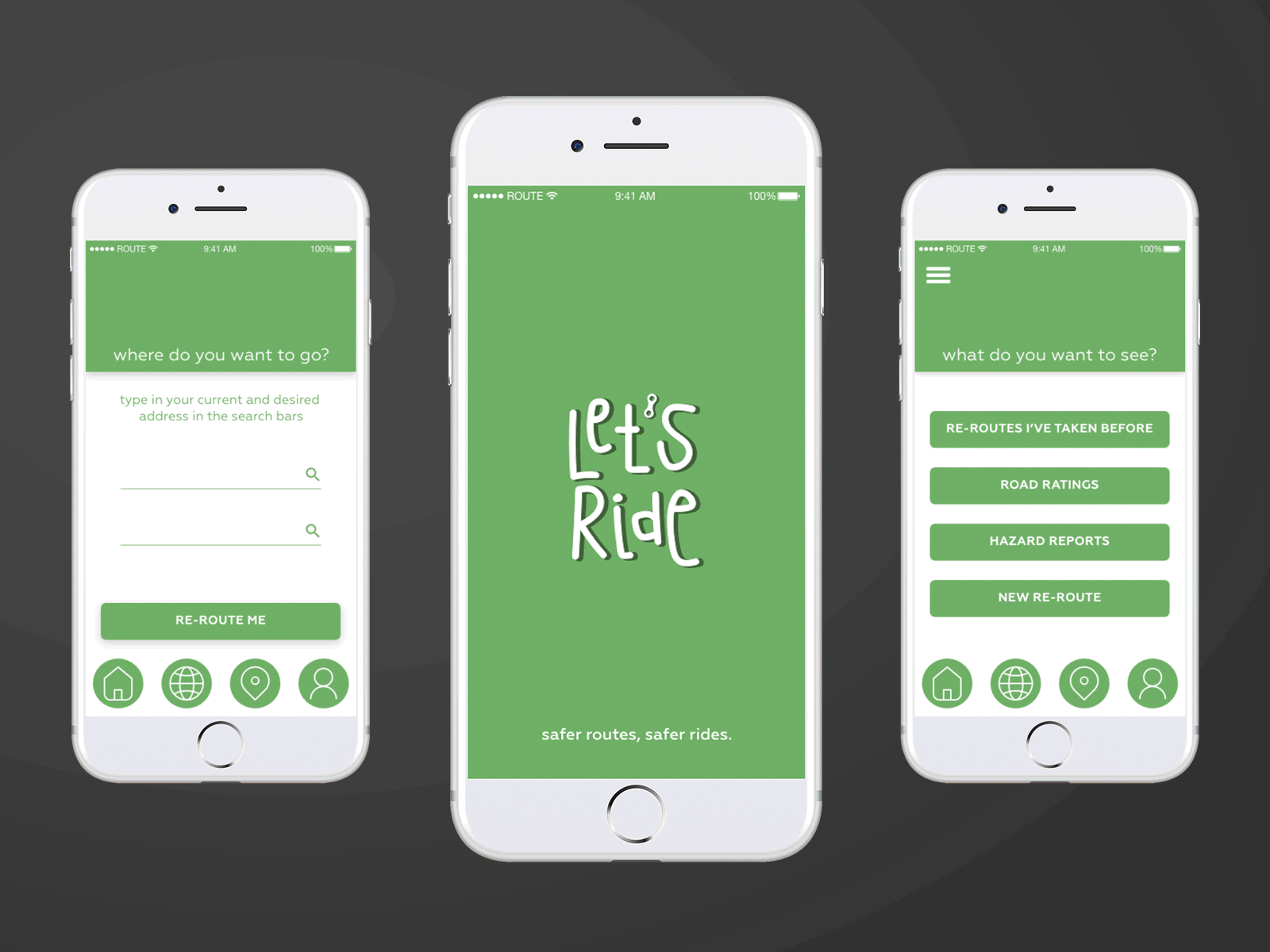Let's Ride: A Bike Safety App design handlettering logo ui ui design uiux