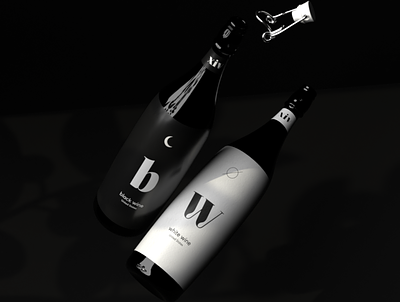XIV Black and White Wine Bottles bottle brand branding design graphicdesign logos minimalist