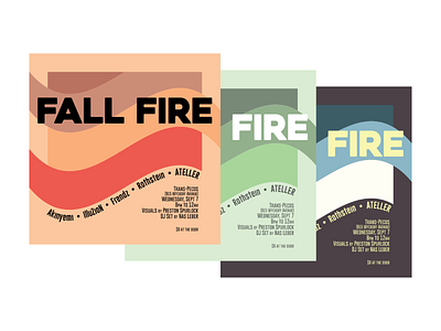 Fall Fire Trio design event flyer music social media typography vector