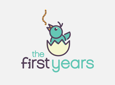 The First Years bird branding children design egg icon illustration kids logo mark retail typography vector worm
