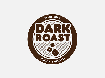 Dunkin' Dark Roast badge beans branding coffee design dunkin donuts icon illustration logo mark restaurant retail vector