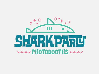 Shark Party branding design icon illustration logo mark party photo booth photographer shark tiki typography vector water