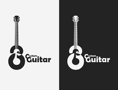 Costum Gitar branding design flat illustration illustrator logo minimal type vector
