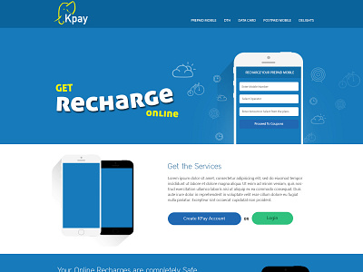 Recharge Online banner bootstrap design frontend design mockup responsive