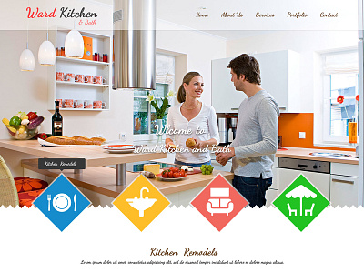 Kitchen Website bootstrap frontend design graphics illustration responsive