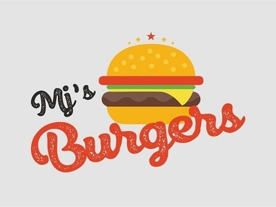 Mj Burger 3 illustration logo