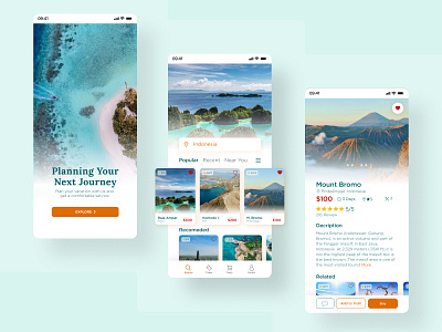 Mobile App | Travel App app appdesign clean design minimal mobile mobile app mobile design mobile ui travel ui ui ux uidesign uiux user userexperience userinterface ux web website