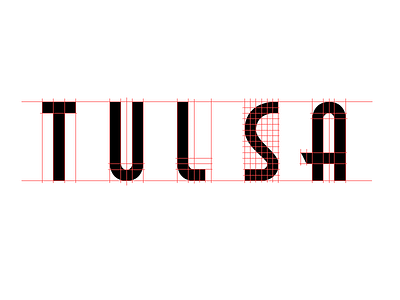 Tulsa Lettering custom typeface art deco grid lettering ok oklahoma tulsa