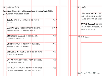 Grid Crazy grid montserrat playfair restaurant menu