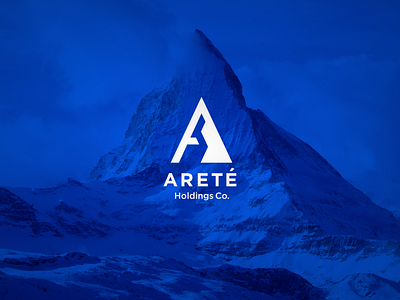 Areté Holdings Co. Logo Design a logo blue brand identity branding holdings letter a logo minimalist mountain negative space