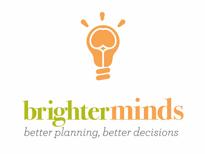 brighterminds bodoni braind combination mark light bulb online serif logo smart