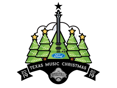 2019 Texas Music Christmas Holiday Parade Logo design eleazar hernandez logo river walk riverwalk san antonio typography vector