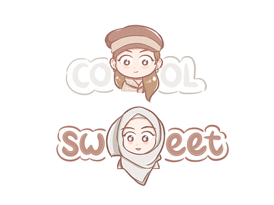 Girl Sticker : Cool & Sweet