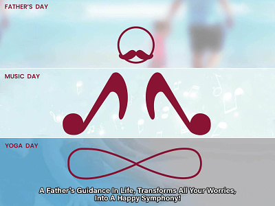 Happy Symphony banner blue branding campaign conceptual creative design fathers day graphic design illustrator india music day pastels photoshop poster social media yoga day