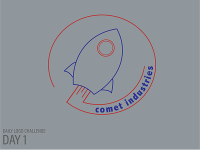 DAILY LOGO CHALLENGE: DAY 1 comet dailylogochallenge graphicdesign illustrator logochallenge rocketlogo rocketship