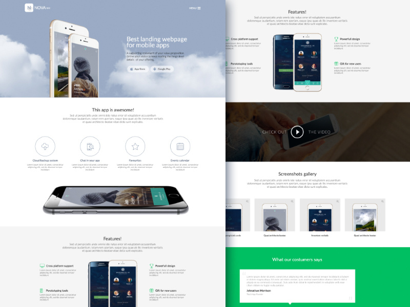 Mobile App Website Template by Knyaz Yaqubov on Dribbble