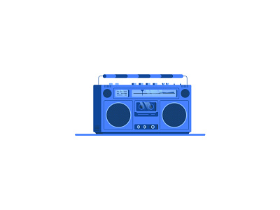 Retro Radio blue casette ghettoblaster icon illustration music nostalgia nostalgic radio retro tape