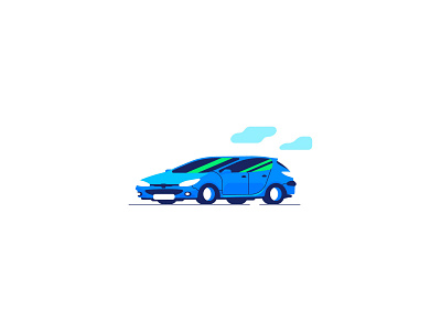 Peugeot 206 206 blue car city icon illustration internet taxi peugeot ride ride hailing snapp transport transportation ui
