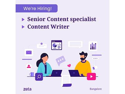 Senior Content Specialist and Content Writer Role design flat illustration flatdesign graphicdesign illustration illustrator ui ux vector