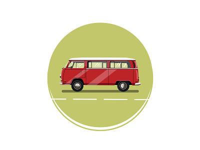 Volkswagen Bus bus design flat illustration flatdesign graphicdesign icon illustration illustrator retro van vectorart vintage vw bus vw van