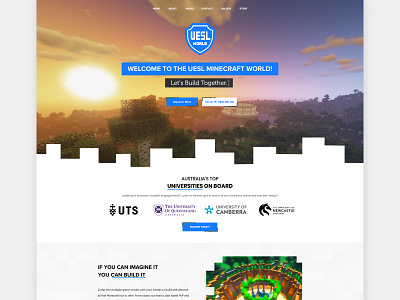 UESL Minecraft - Landing Page design esports landing page minecraft ui university ux website