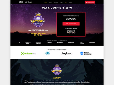 Victory Week Landing Page design designwebsite esports landing page ui uiux ux victory week website