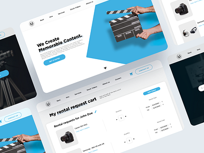 Equipment rental website design camera cart company equipment event events home homepage photography rent rental search ui ux web webdesign website