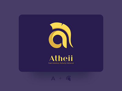 Atheii Logo athena athena logo brand branding greek logo identity logo logo design purple logo roman yellow logo