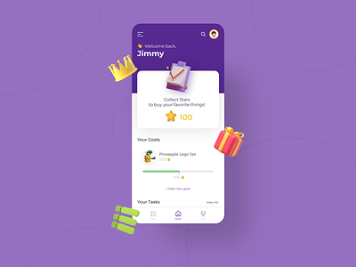 Kids banking/saving app UI concept