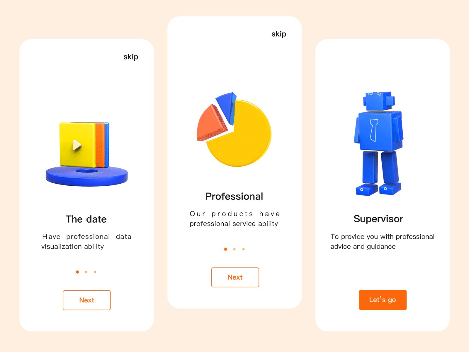 Mobile App - Boot page design c4d ui