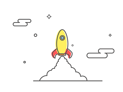 Foguete - Rocket 2d animation line motion rocket