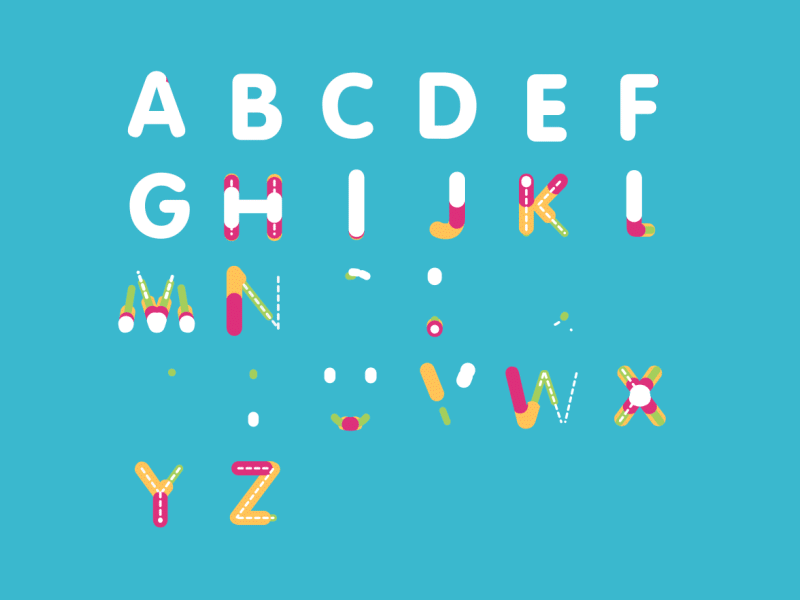 Alphabet alphabet color font let lettering type