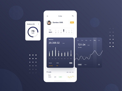 Test version of financial application app design application data visualization ui ux